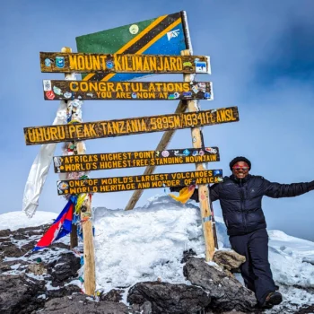 Daniel at Uhuru Peak, Mount Kilimanjaro - Africa's highest peak